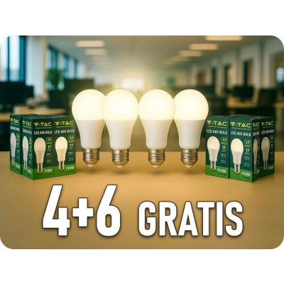 V-TAC E27 LED žárovka 17W, 1710LM, A65, 4+6 teplá bílá – Hledejceny.cz
