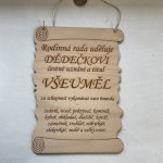 Dekorace z Česka Dřevěná cedulka VŠEUMĚL - Tatínek/Dědeček Nápis: Dědečkovi – Hledejceny.cz