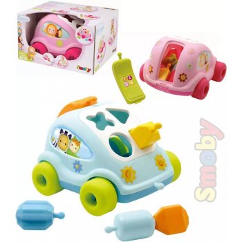 Smoby Cotoons Baby auto vkládačka autíčko vkládací telefon tahací