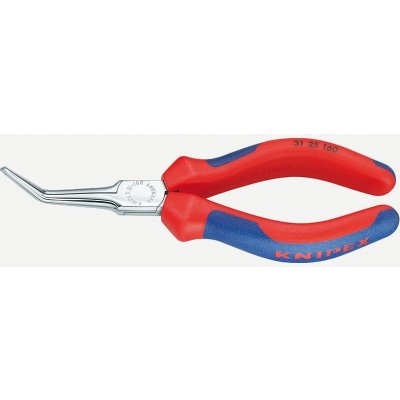 KNIPEX - kleště jehlové zahnuté - 160mm, pro nejjemnější montážní práce, vícesložkové rukojeti, chrom (3125160) – Zboží Mobilmania