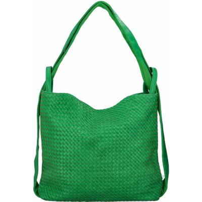 Módní proplétaný kabelko-batoh Giny zelená