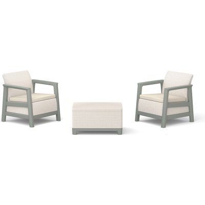 Keter Scandi set dvě křesla + úložný stůl béžovo šedý 264044 – Hledejceny.cz