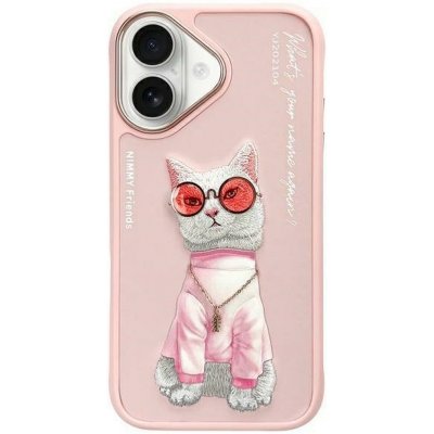 NIMMY pouzdro GLASSES COOL CAT pro iPhone 16 růžové – Zboží Živě