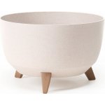 Nohel Garden Žardinka ROMA ECO WOOD 4v1 plastová + 3 ks nožiček Barva: Bílá, 29 x 18 cm – Hledejceny.cz