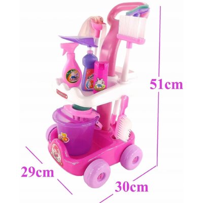 mamido Dětský úklidový vozík s robotickým vysavačem růžový – Zboží Dáma