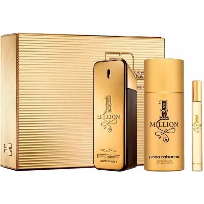 Paco Rabanne 1 Million EDT 100 ml + deospray 150 ml + EDT 10 ml dárková sada – Zboží Mobilmania