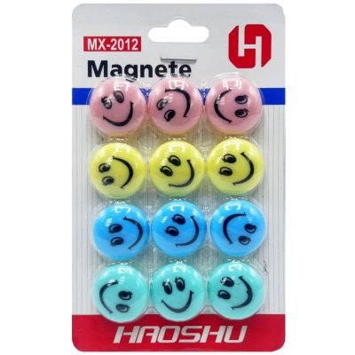 PKstar magnety smajlík barevné 12 ks pastelové – Sleviste.cz
