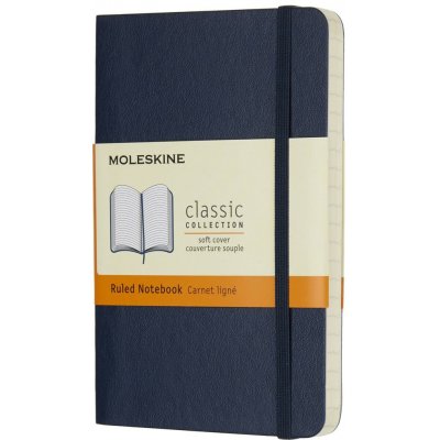 Moleskine S, měkké desky linkovaný modrý – Sleviste.cz
