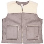 Vlnka Vesta z ovčí vlny velur šedá – Zboží Dáma