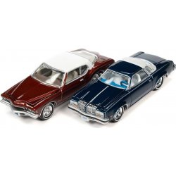 Johnny Lightning Oldmobile Cutless Supreme 1976 modrý + Buick Riviera 1972 1:64