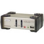 Aten CS-1732BC KVM switch USB Hub 2PC audio+USB-PS/2