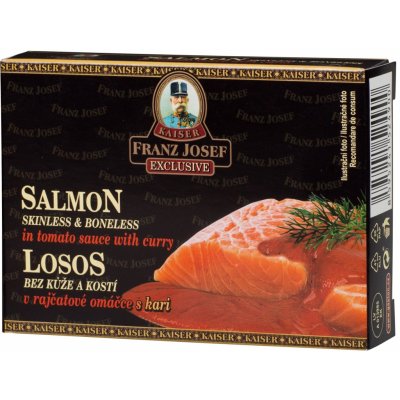 Franz Josef Kaiser Losos v rajčatové omáčce s kari 110 g – Sleviste.cz