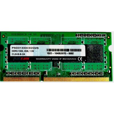 PANRAM SODIMM DDR3 2GB 1333MHz CL9 PSD31333C92GVS