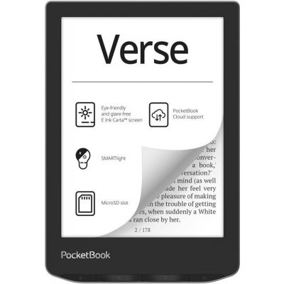 PocketBook 629 Verse šedá Čtečka elektronických knih, 6", 8GB, Wi-Fi, microSD, USB-C, čeština, šedá PB629-M-WW