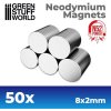 Modelářské nářadí Green Stuff World Neodymium Magnets 2x1mm 50 units N35 / Neodymové magnety 2x1mm 50 ks GSW11519