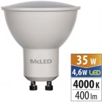 McLED LED žárovka GU10, 4,6W, 4000K, CRI80, vyz. úhel 110°, 360° 400lm – Zbozi.Blesk.cz