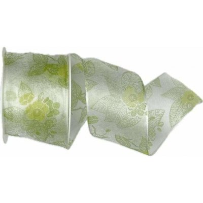 Stuha taftová FLOWER BREEZE WHITE průsvitná 40mm x 2m (15,-Kč/m) – Hledejceny.cz