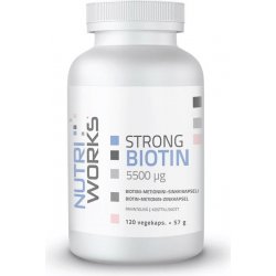 NutriWorks Strong Biotin 5500µg 120 kapslí