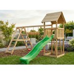 KARIBU domek LOTTI 89351 + zelená skluzavka + houpačka + žebřík – Zboží Dáma