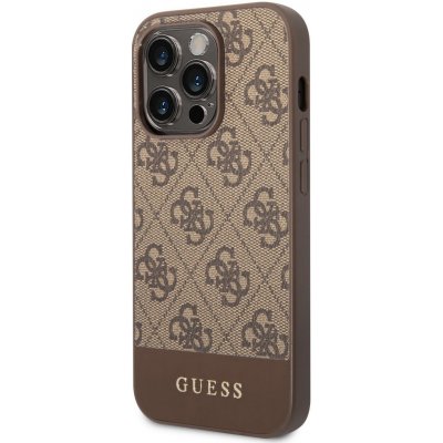 Pouzdro Guess iPhone 14 Pro -, 4G Stripe Back Brown – Zboží Mobilmania