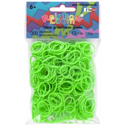 RAINBOW LOOM Original gumičky 300 kusov neónovo zelené – Zboží Dáma