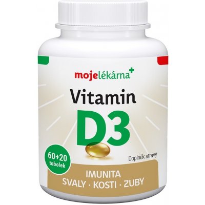 Moje lékárna Vitamín D3 2000 IU 60+20 tablet – Hledejceny.cz