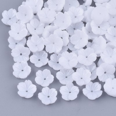 Neprůhledný pryskyřičný korálek, bílý matný květ, 10x12 mm, 6 ks/bal. – Hledejceny.cz