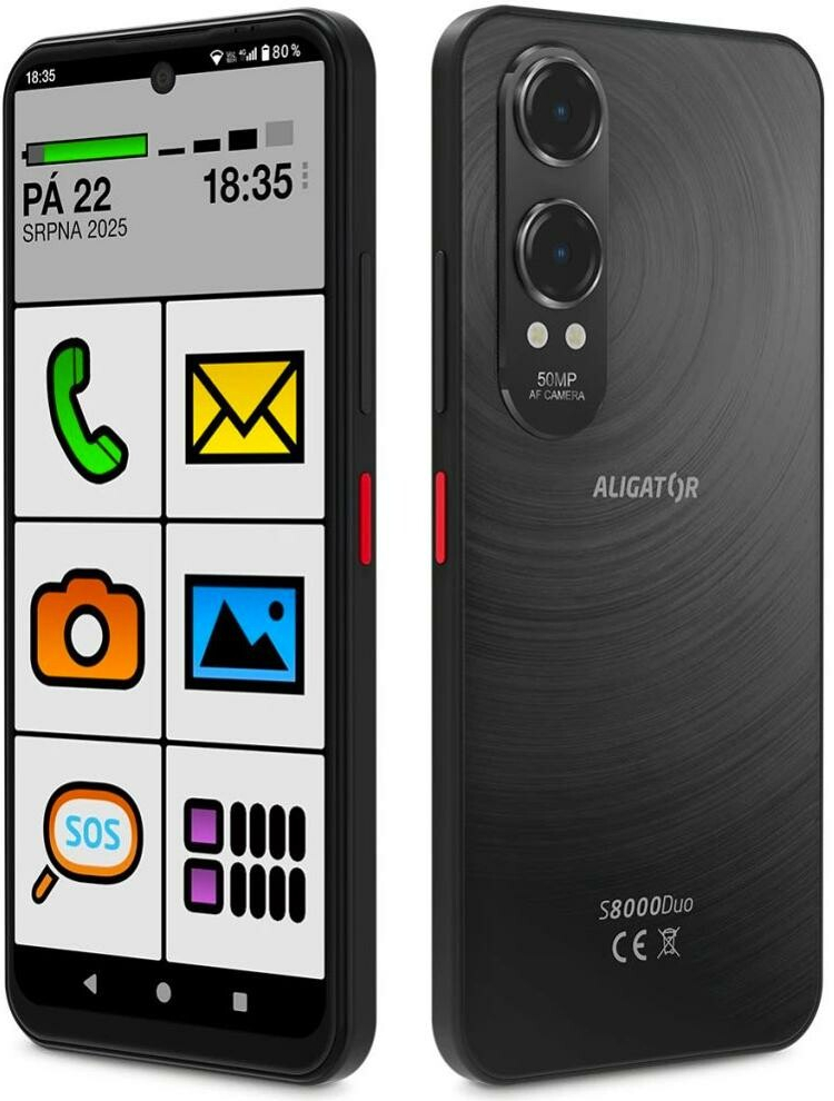 ALIGATOR S8000 Senior 4GB/128GB ÄernÃ¡ na Heureka.cz