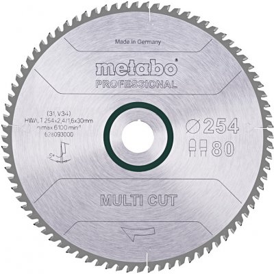 METABO Pilový kotouč HW/CT 254x30, 80 PZ/LZ, 5°