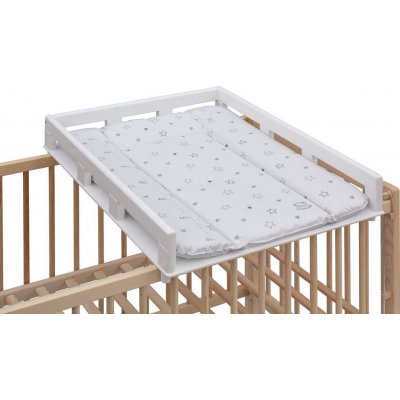 Přebalovací pult OGY Scarlett na postýlku - bílý - s přebalovací podložkou Hvězdička - Bílá – Sleviste.cz