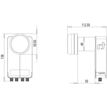 Inverto Black Ultra Quad HGLN 40 mm 0,2dB