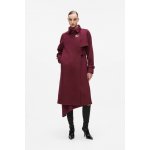 Karl Lagerfeld Belted Long Soft Wool Coat burgundy – Sleviste.cz