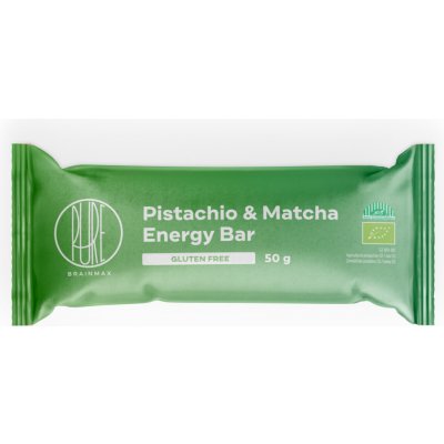 Energy BrainMax Pure Bar pistácie a matcha BIO 50 g – Sleviste.cz