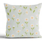 MKLuzkoviny.cz Bavlna Renforcé Sedmikrásky šedozelené 40 x 40 cm – Sleviste.cz