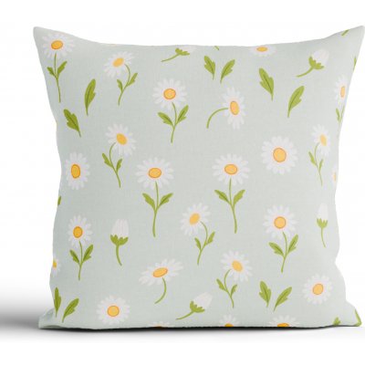 MKLuzkoviny.cz Bavlna Renforcé Sedmikrásky šedozelené 40 x 40 cm – Sleviste.cz