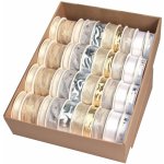 Ditipo Stuha látková vánoční s drátkem Růžová se zlatými okraji 4 m x 15 mm – Zboží Dáma