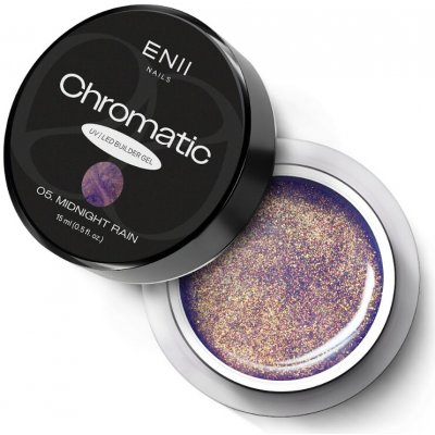 Enii Nails Chromatic Builder Uv Led gel 05 Midnight Rain glittrový stavební gel 15ml – Hledejceny.cz