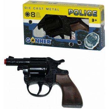 Alltoys policejní revolver černý kovový 12 ran