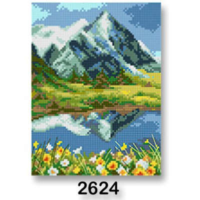 VTC Vyšívací předloha 70246 2624 léto v horách zeleno-modrá 18x24cm – Zboží Dáma