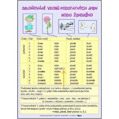 Skloňování vzorů podstatných jmen rodu ženského / Skloňování vzorů podstatných jmen rodu středního karta – Zbozi.Blesk.cz