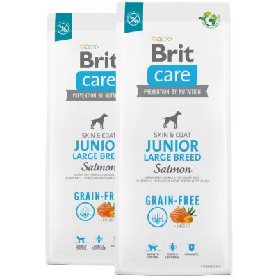 Brit Care Grain Free Junior Large Breed Salmon 2 x 12 kg