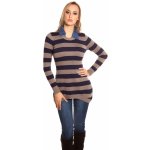Koucla fine knit long jumper jeans collar CAPPUCCINO – Zboží Mobilmania