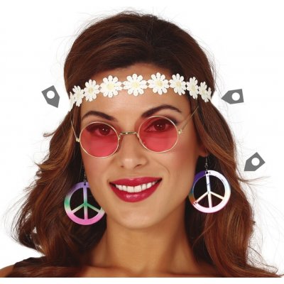 Guirca Sada Hippies 60. léta čelenka brýle náušnice – Zboží Dáma