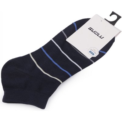 Prima-obchod pánské / chlapecké bavlněné ponožky kotníkové 9 modrá tmavá proužky