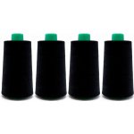 Sada nití PES OVERLOCK 120 (4x5000m) barva černá – Zboží Dáma