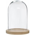 Atmosphera Skleněná kopule, Ø 24 cm, na dřevěném podstavci transparentní – Zboží Mobilmania