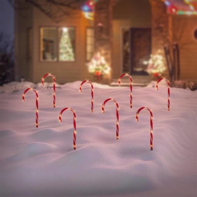 zahrada-XL Ambiance Vánoční cukrové hůlky světelná sada 8 ks