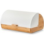 Zeller Present Chlebník velký, bambusový s odklápěcím víkem - bílý kov – Zboží Dáma