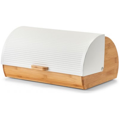 Zeller Present Chlebník velký, bambusový s odklápěcím víkem - bílý kov – Zboží Dáma