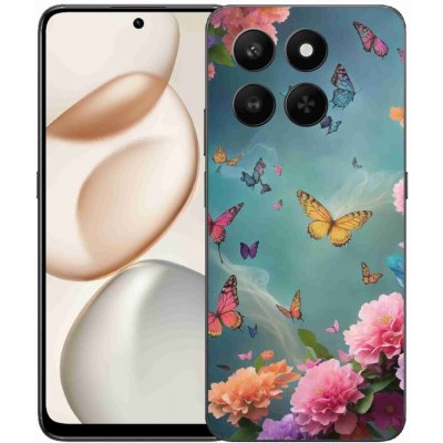 mmCase na Honor 400 Smart 5G/4G/Honor X7d - barevné květy a motýli – Sleviste.cz